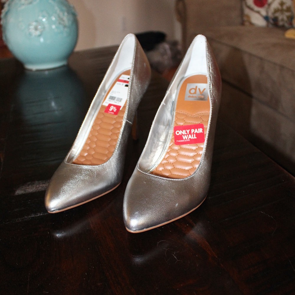 DV Dolce Vita silver heels shoes